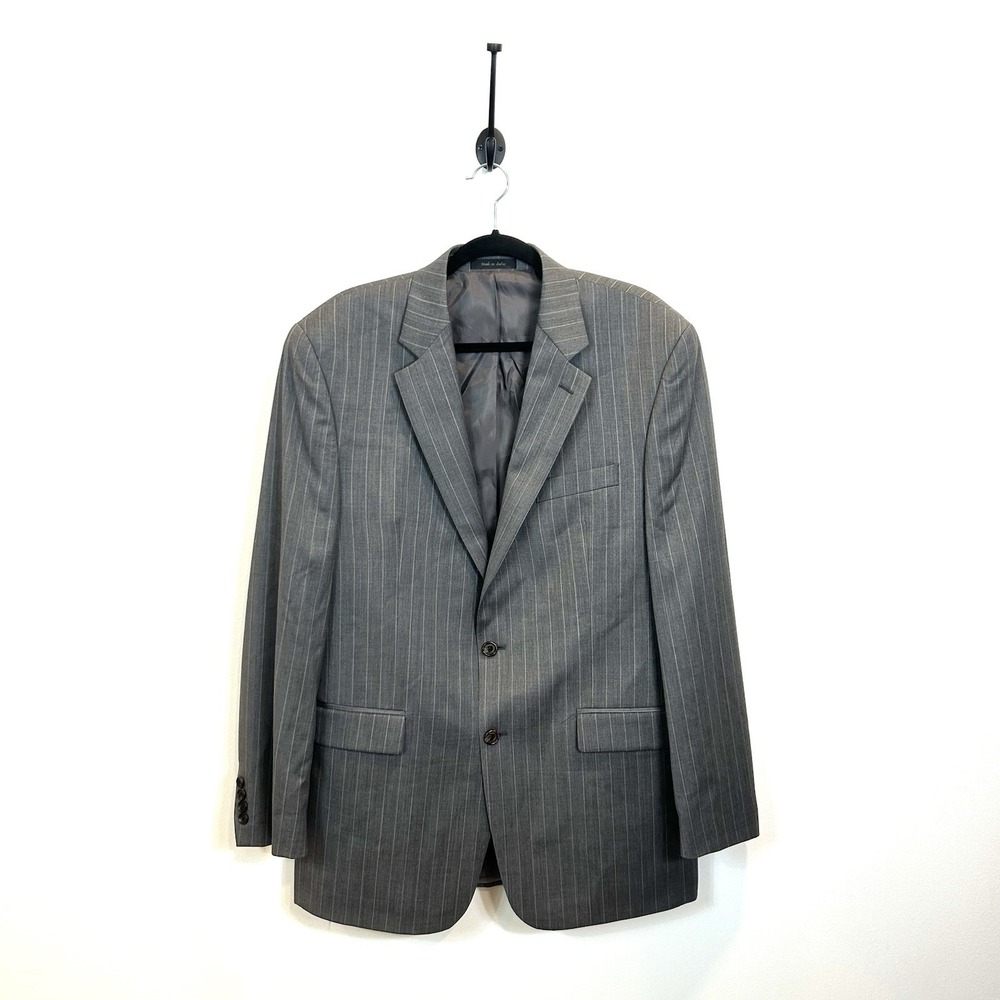 Ralph Lauren Green Label Gray‎ Pinstripe Wool Sport Coat Suit Jacket Size 42L
